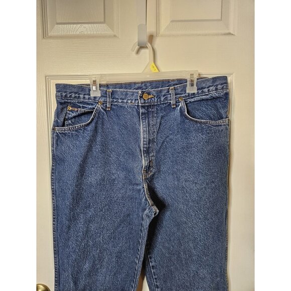 Vintage HIS Jeans Mens 36x34 Made USA 90s Acid Wash Meduim H.I.S. - Picture 2 of 12